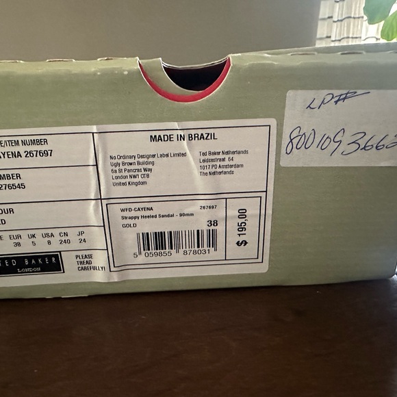 Ted Baker Gold Heels Elegant Slingback - Picture 5 of 5